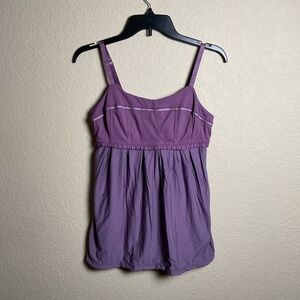 Lululemon Womens 8 Purple Athleisure Workout Running Tank‎ Top w/Built in Bra